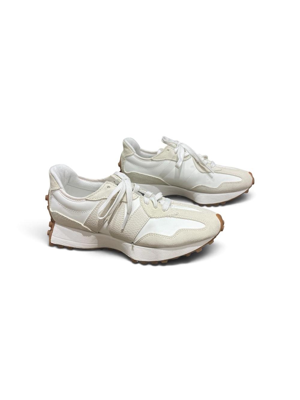 New Balance Suede 327 Women's White and Cream Retro Runner Sneakers